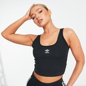 Adidas Essentials Ribbed Black Tank Top